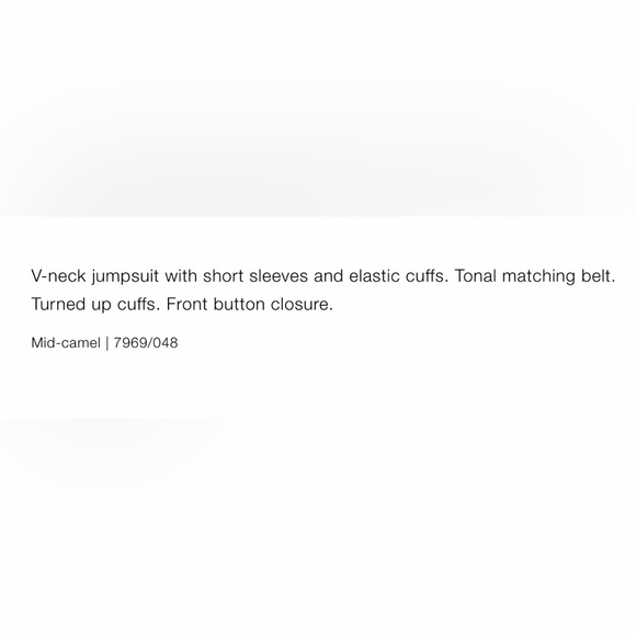 Zara Long Belted Mid-Camel Jumpsuit- Size Small- New with Tags - Picture 10 of 11